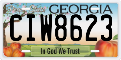 GA license plate CIW8623