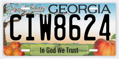 GA license plate CIW8624
