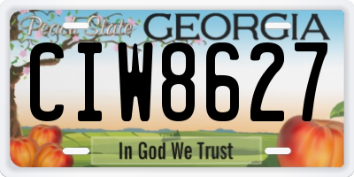 GA license plate CIW8627