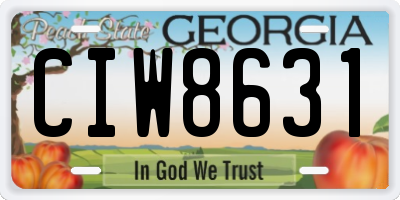 GA license plate CIW8631