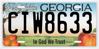 GA license plate CIW8633