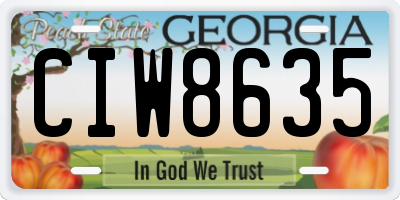 GA license plate CIW8635