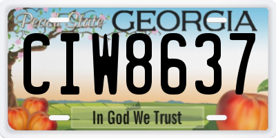 GA license plate CIW8637