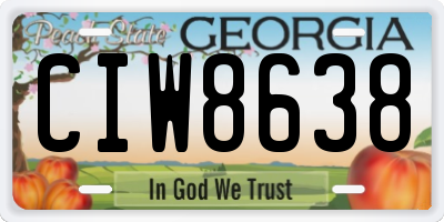GA license plate CIW8638