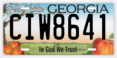 GA license plate CIW8641