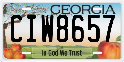 GA license plate CIW8657
