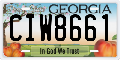 GA license plate CIW8661