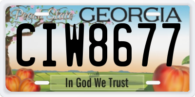 GA license plate CIW8677