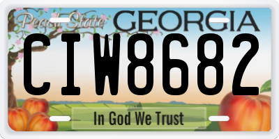 GA license plate CIW8682