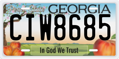 GA license plate CIW8685