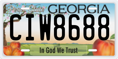 GA license plate CIW8688