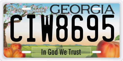 GA license plate CIW8695