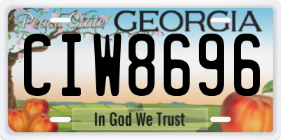 GA license plate CIW8696