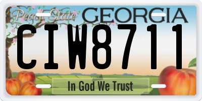 GA license plate CIW8711