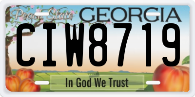 GA license plate CIW8719