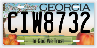 GA license plate CIW8732