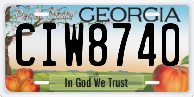 GA license plate CIW8740