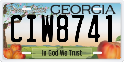 GA license plate CIW8741