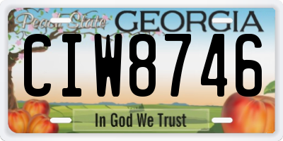 GA license plate CIW8746