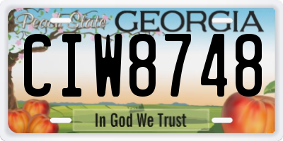 GA license plate CIW8748
