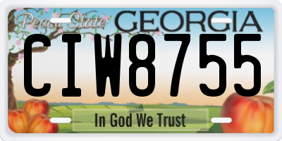 GA license plate CIW8755