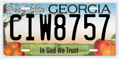 GA license plate CIW8757