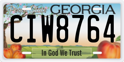 GA license plate CIW8764