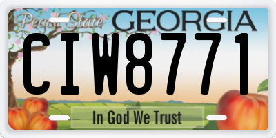 GA license plate CIW8771