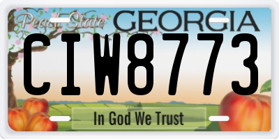 GA license plate CIW8773