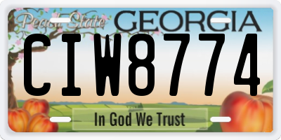 GA license plate CIW8774