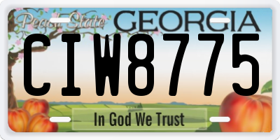 GA license plate CIW8775