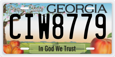 GA license plate CIW8779