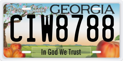 GA license plate CIW8788