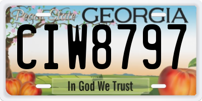 GA license plate CIW8797