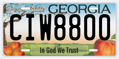 GA license plate CIW8800