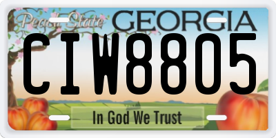 GA license plate CIW8805