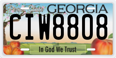 GA license plate CIW8808