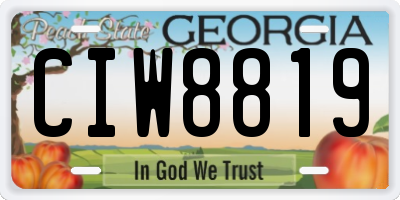 GA license plate CIW8819