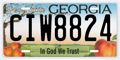 GA license plate CIW8824
