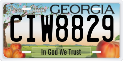 GA license plate CIW8829