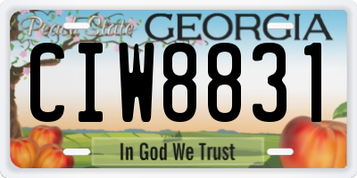 GA license plate CIW8831