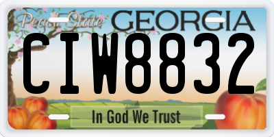 GA license plate CIW8832