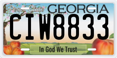 GA license plate CIW8833