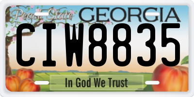 GA license plate CIW8835