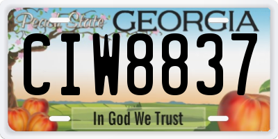 GA license plate CIW8837