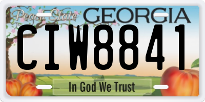 GA license plate CIW8841
