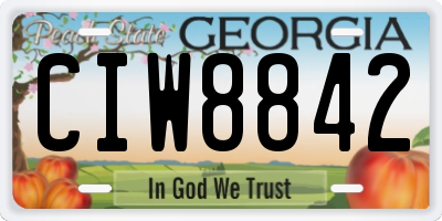 GA license plate CIW8842