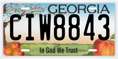 GA license plate CIW8843