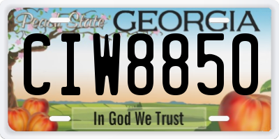 GA license plate CIW8850