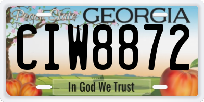 GA license plate CIW8872